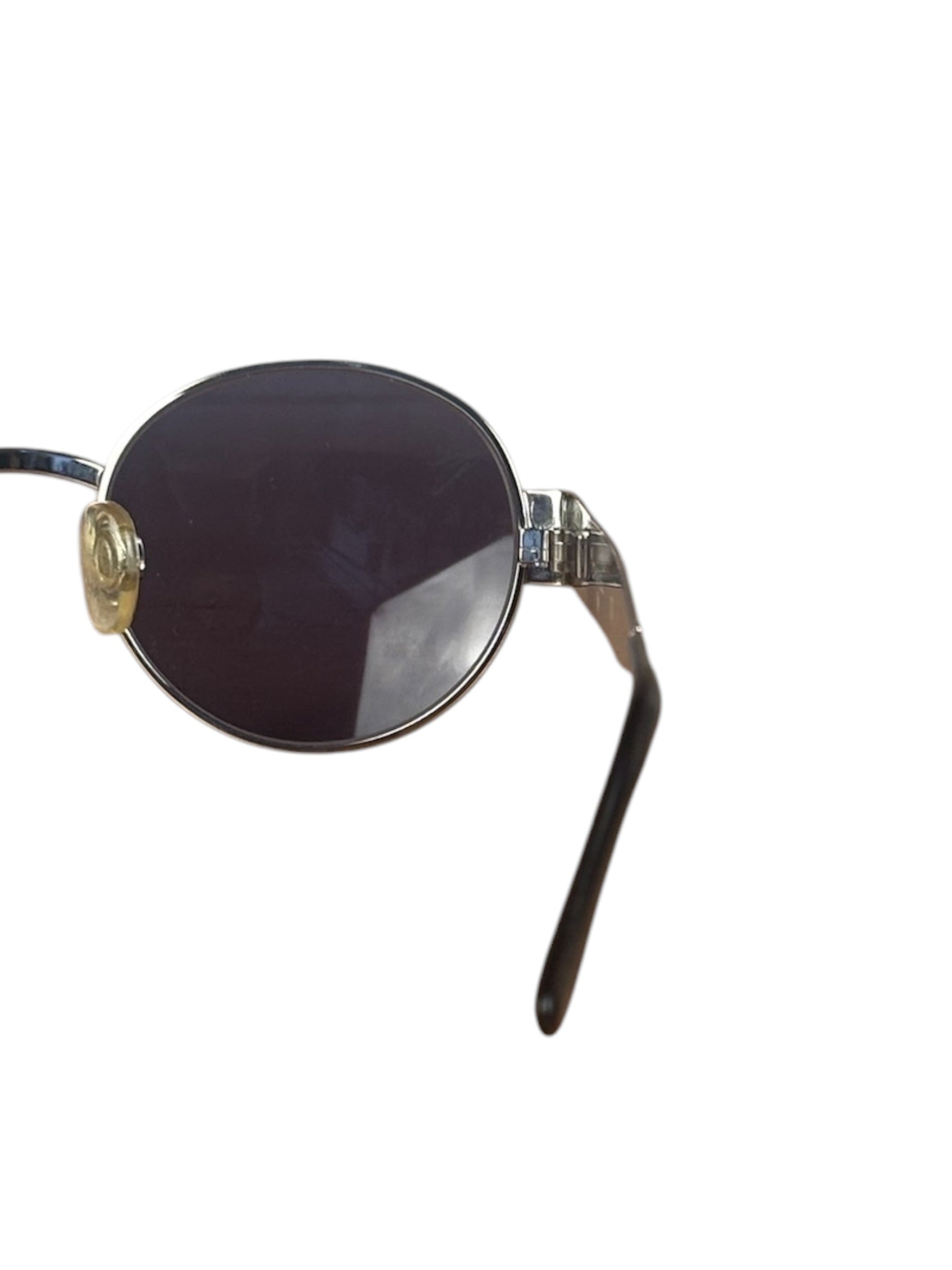 Chanel Vintage Silver Round Frame Sunglasses
