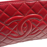 Chanel Red Caviar Quilted Frame Clutch 2012