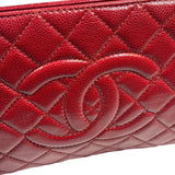 Chanel Red Caviar Quilted Frame Clutch 2012