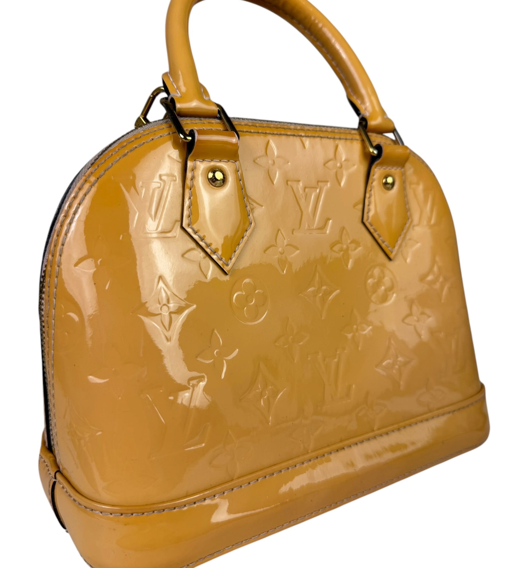Louis Vuitton Yellow Monogram Vernis Alma BB Two-Way Bag