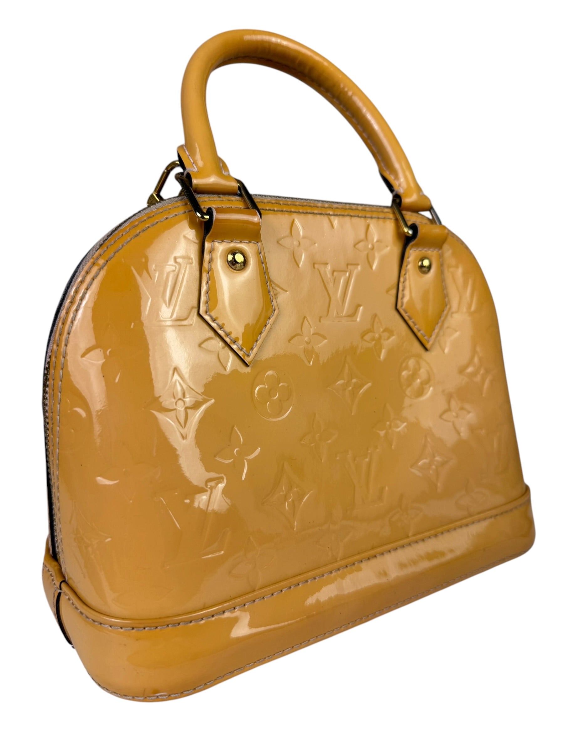 Louis Vuitton Yellow Monogram Vernis Alma BB Two-Way Bag
