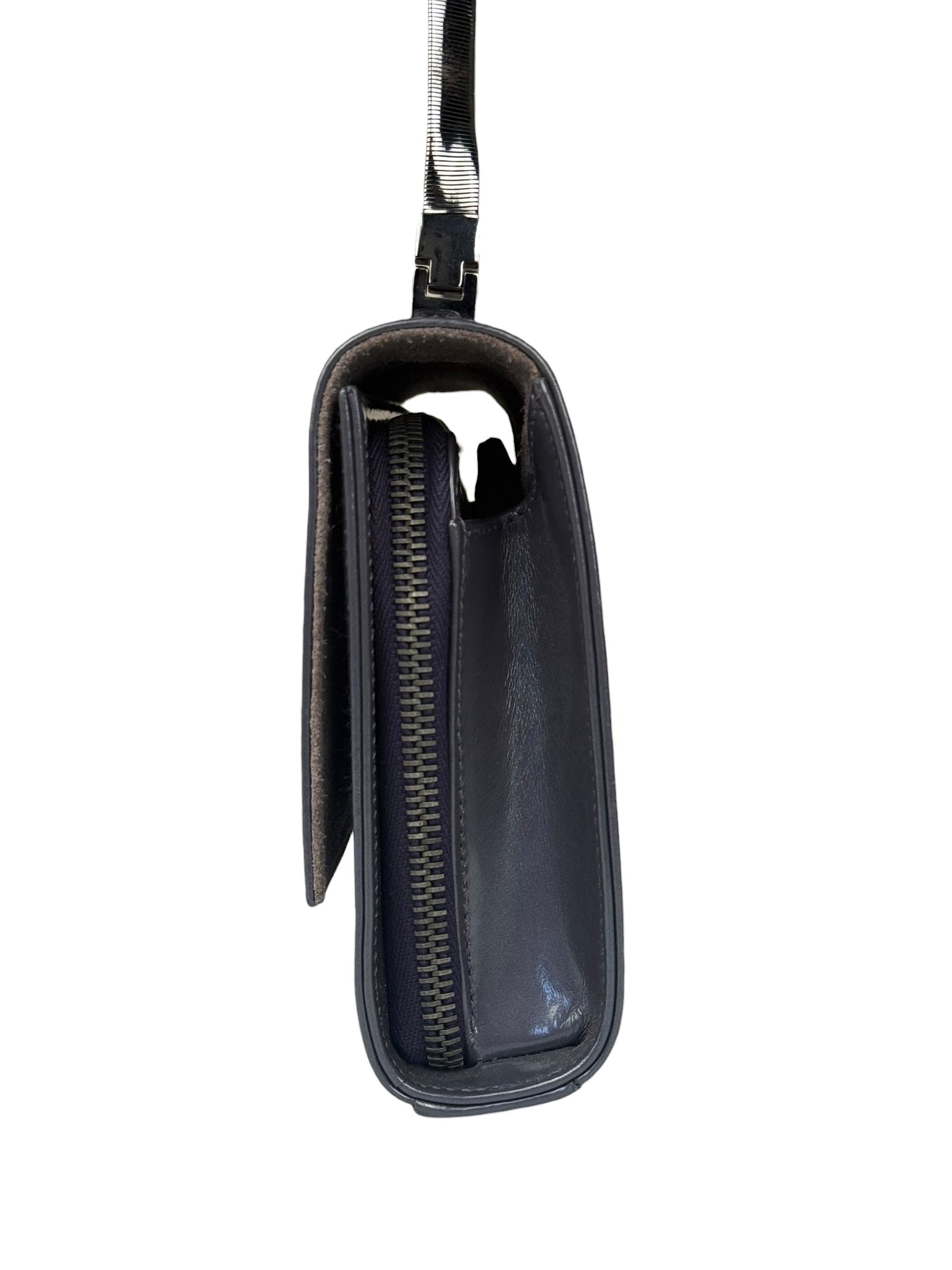 Gucci Grey Patent Leather Flap Mini Shoulder Bag