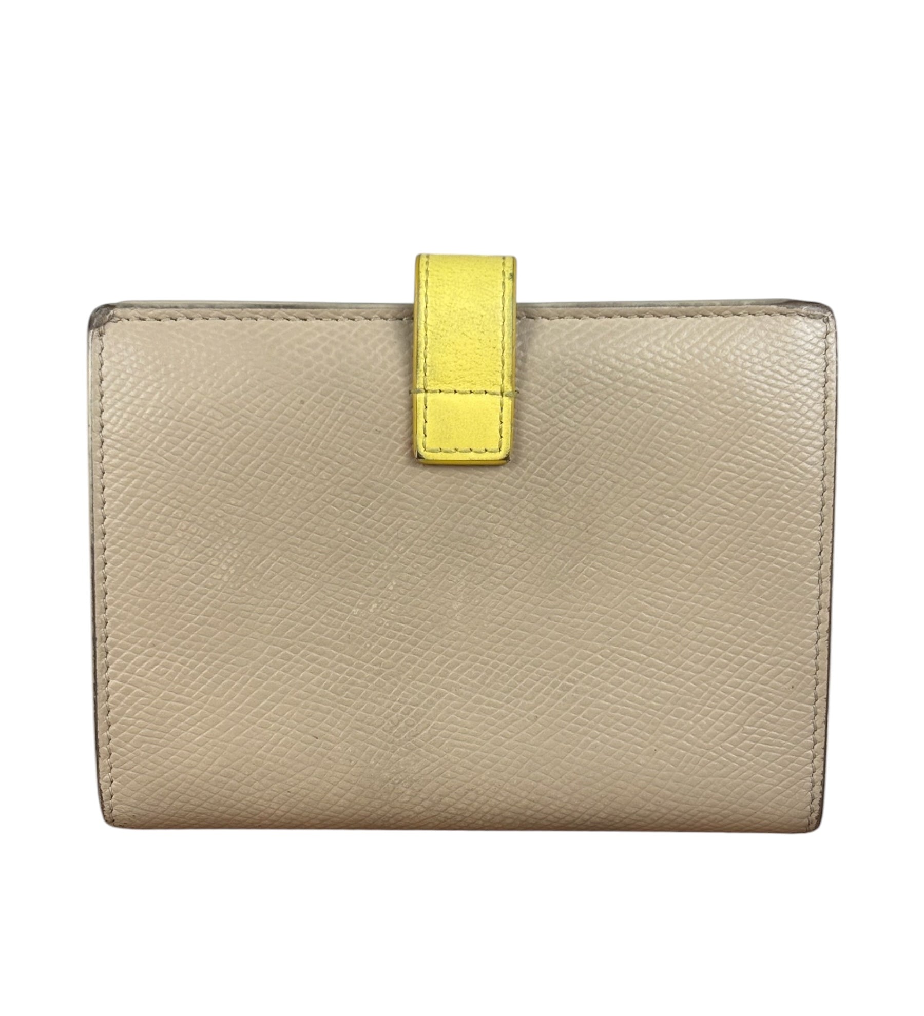 Celine Vintage Beige/Yellow Medium Strap Wallet