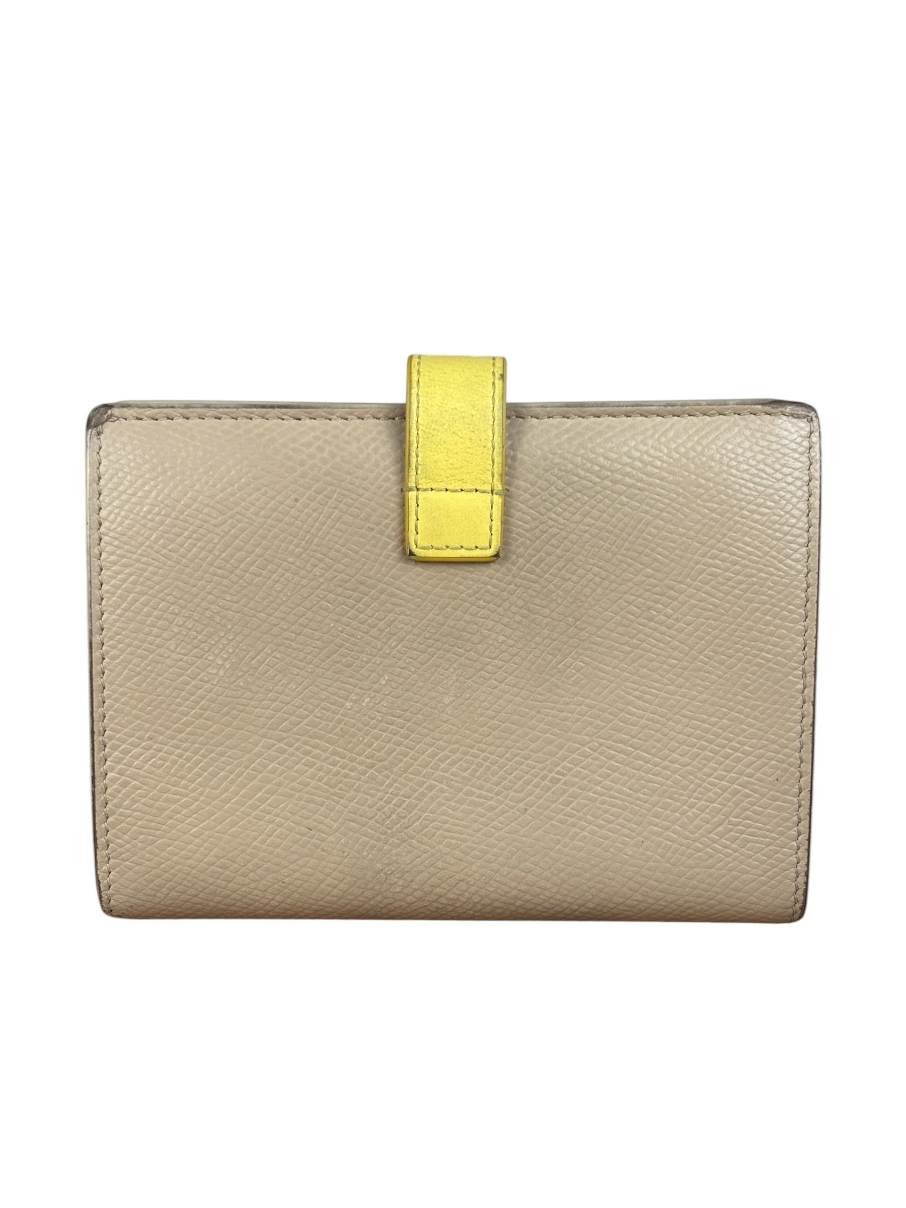 Celine Vintage Beige/Yellow Medium Strap Wallet