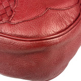 Bottega Veneta Red Leather Intrecciato Trim Hobo Bag