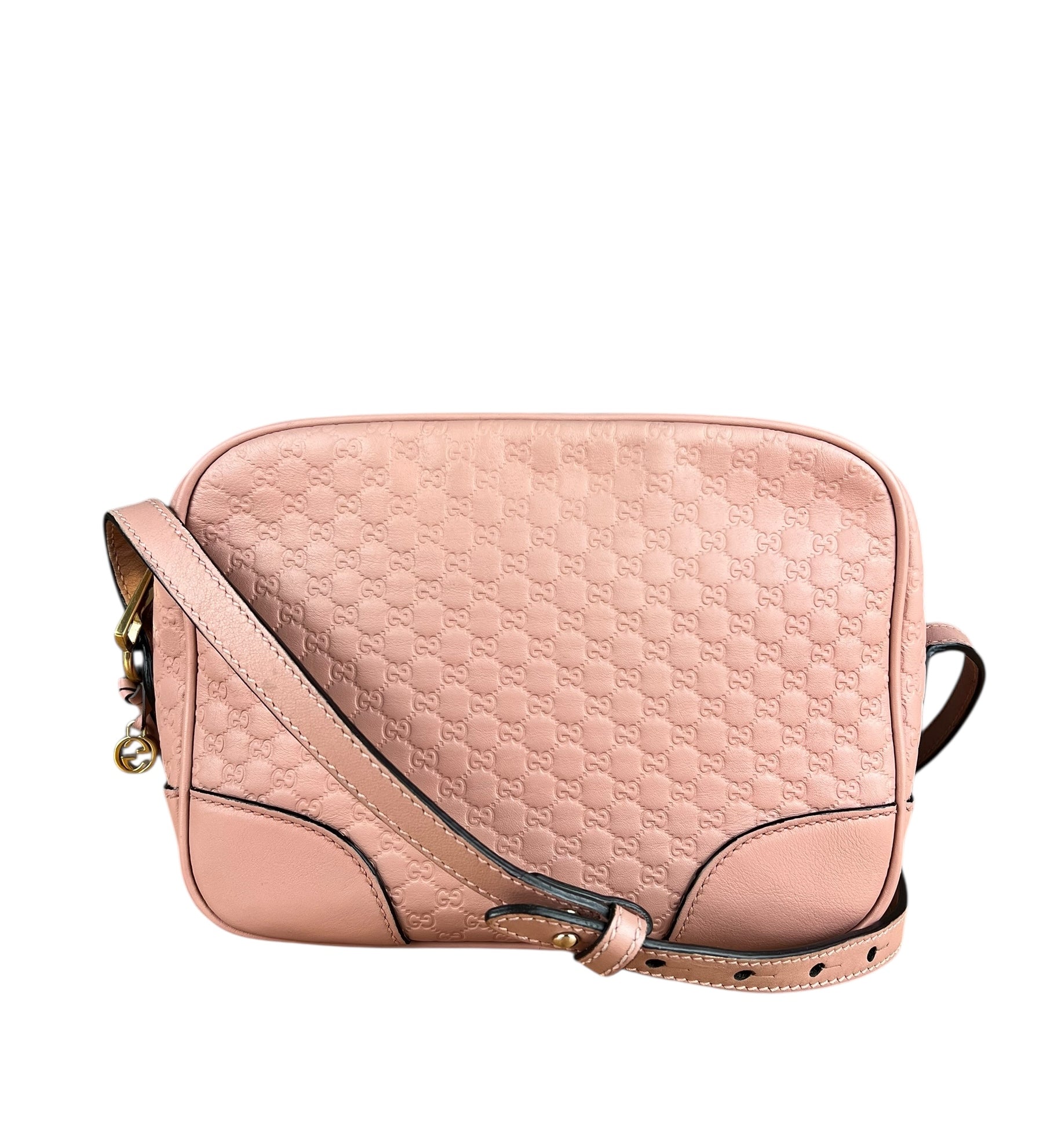Gucci Bree Microguccissima Leather Camera Bag Pink