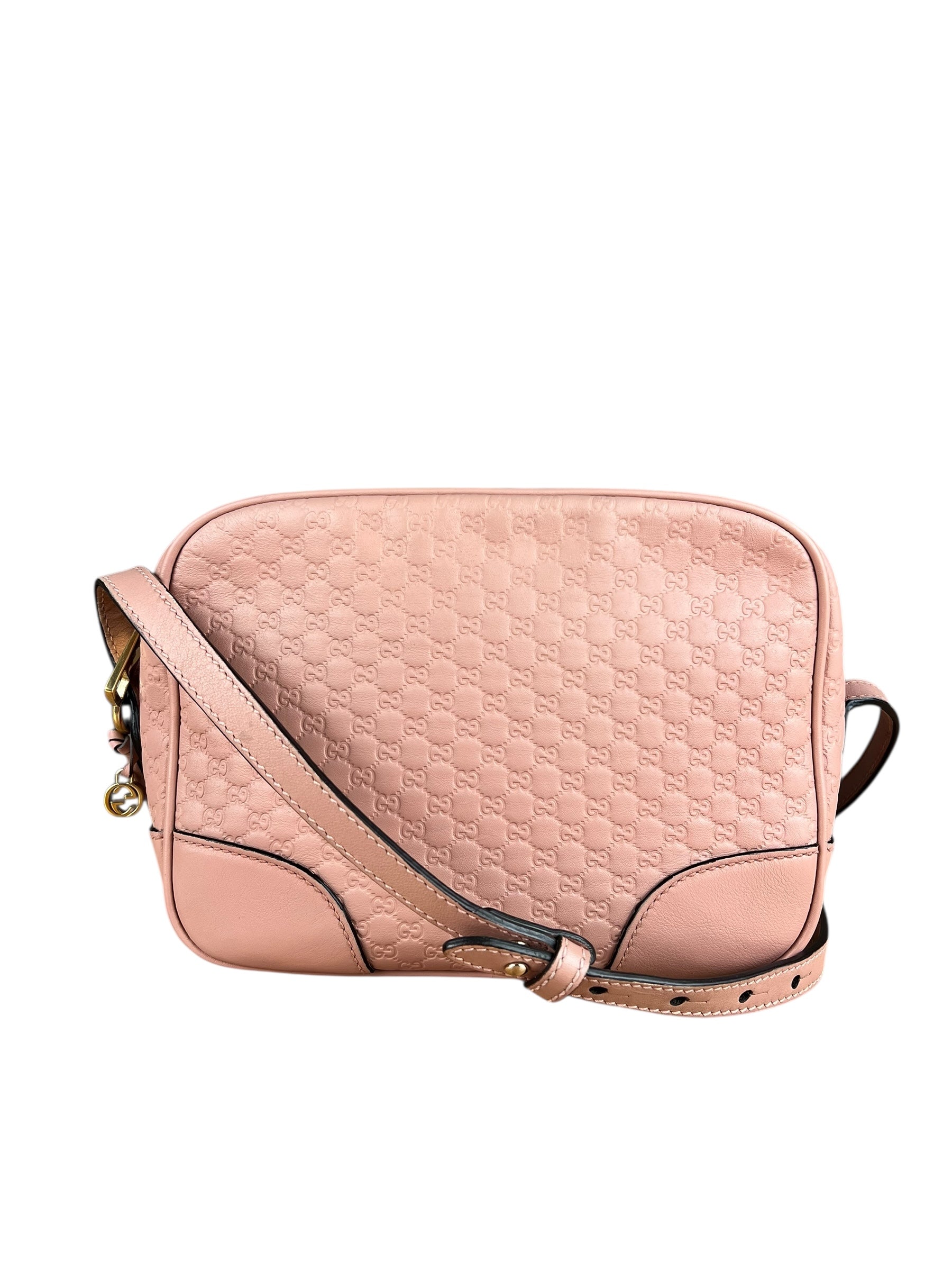 Gucci Bree Microguccissima Leather Camera Bag Pink