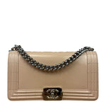 Chanel Cream Patent Leather Boy Flap Bag 2012