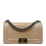 Chanel Cream Patent Leather Boy Flap Bag 2012