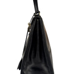 Hermes Black Box Leather Kelly 32 Handbag 1979