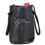 Chanel Black Leather Cambon Ligne large Tote Shoulder Bag 2004