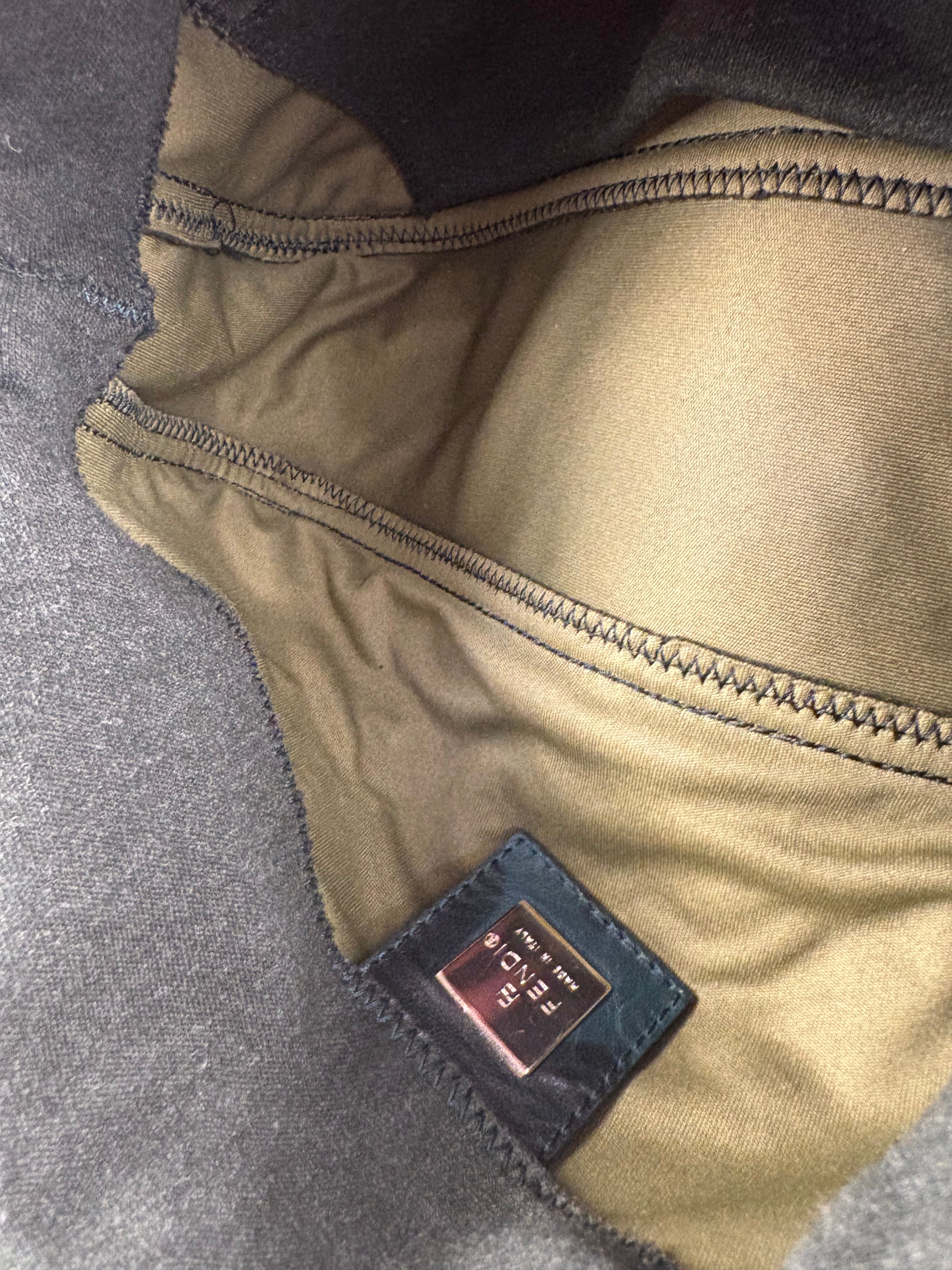 Fendi Green FF Cotton Baguette