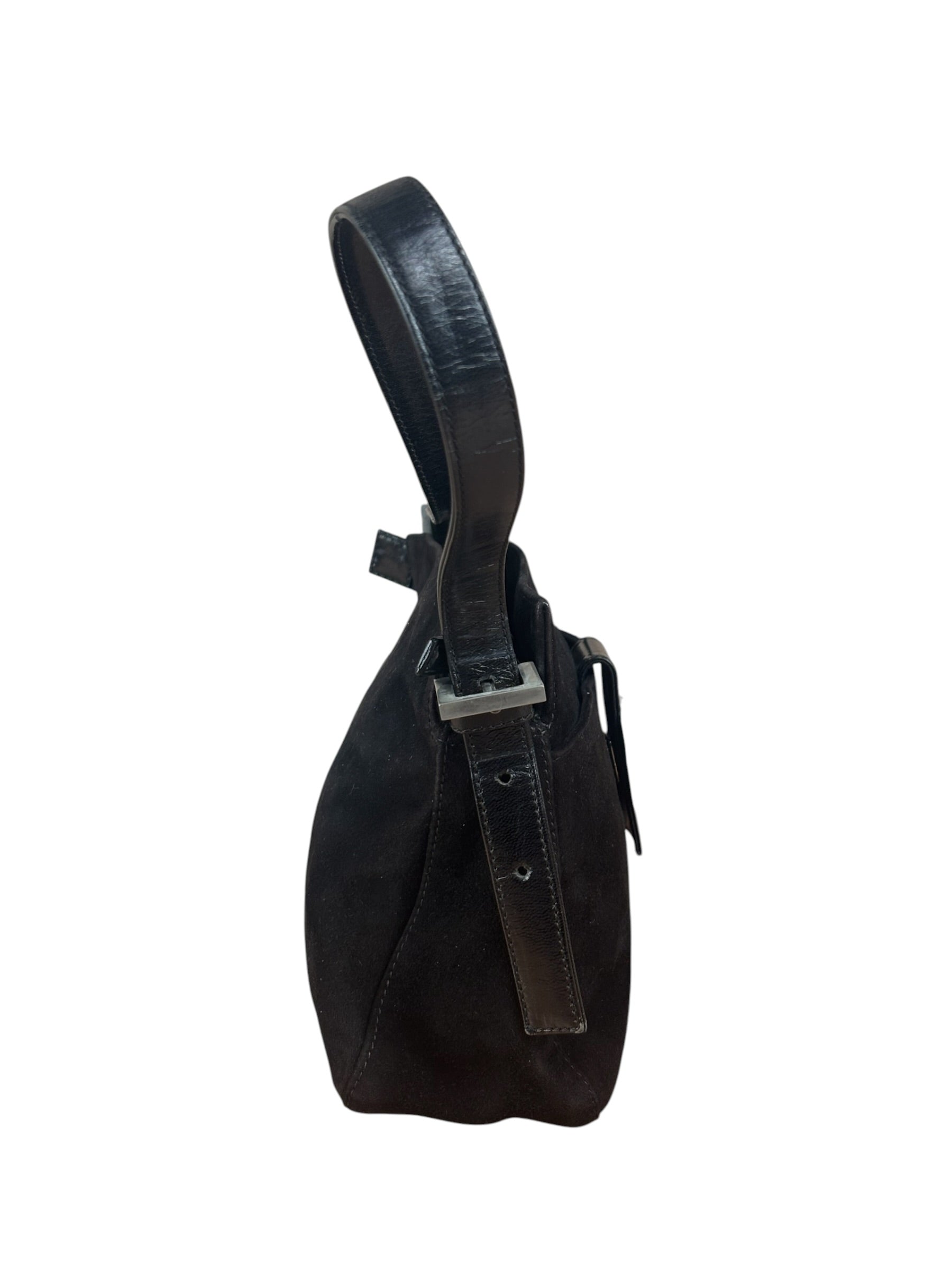 Fendi Vintage Black Mamma Baguette Shoulder Bag