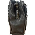 Chanel Vintage Black Calfskin Front Pocket Tote 1997