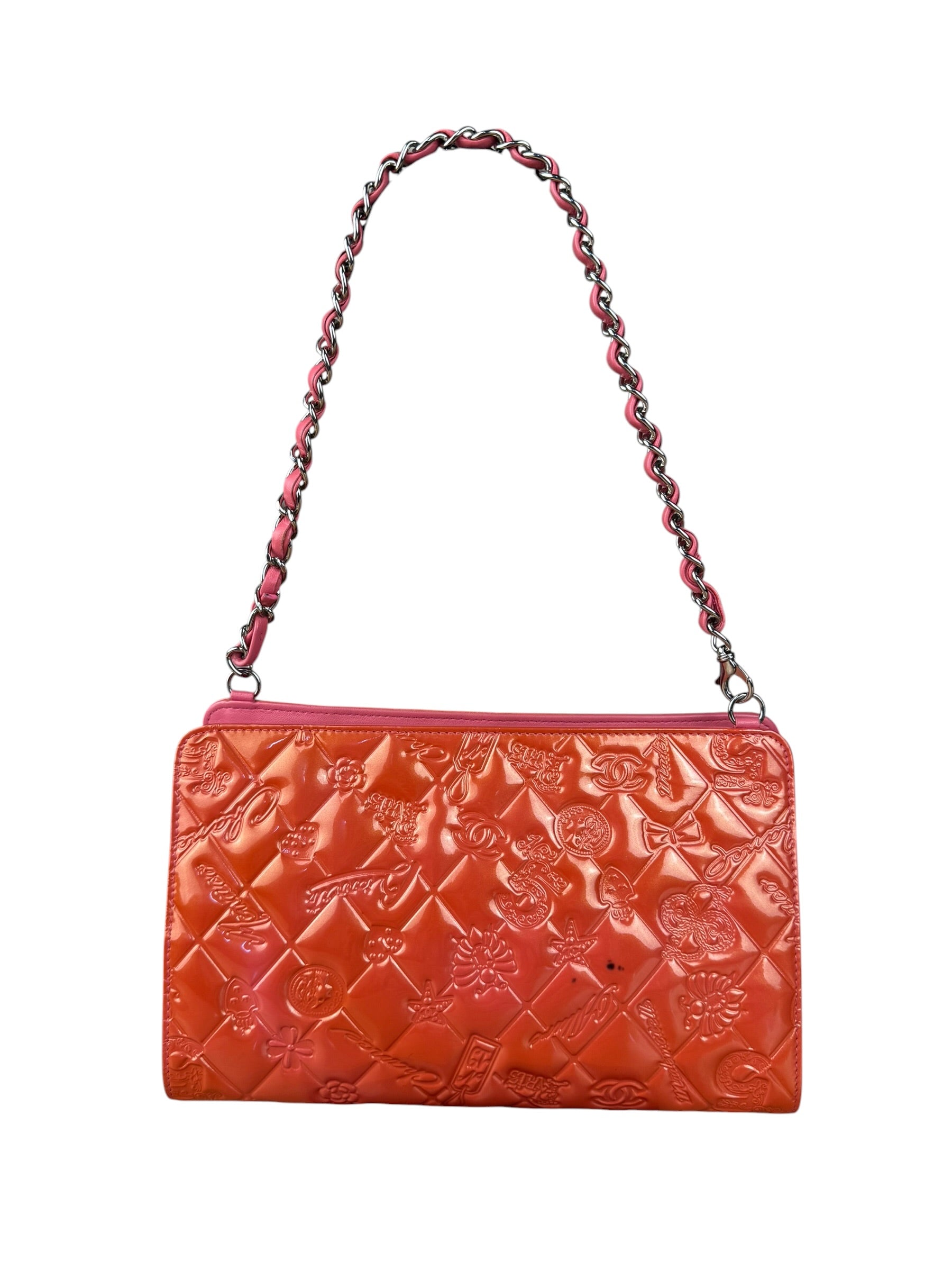 Chanel Orange Patent Lucky Symbols Pochette 2009