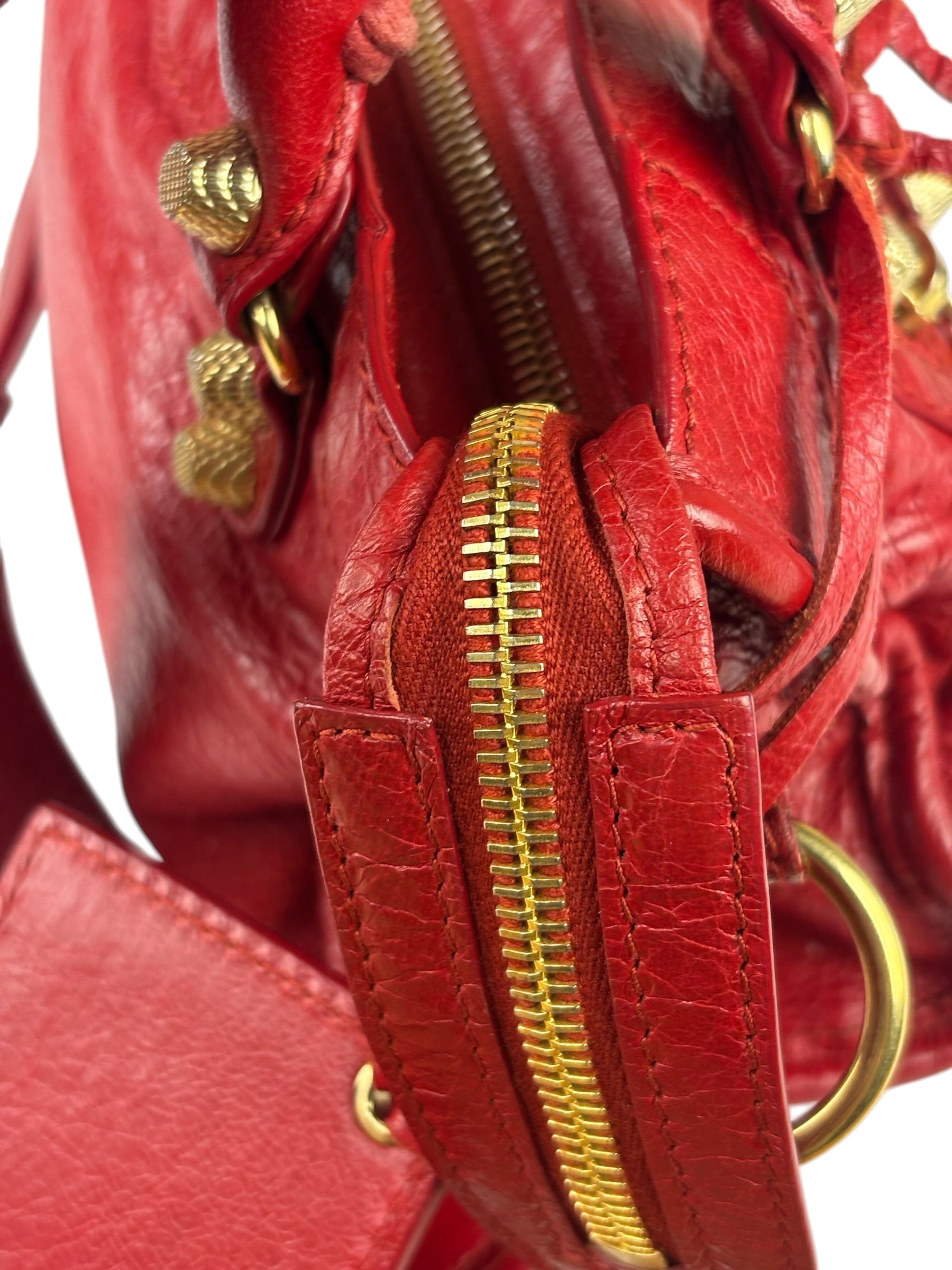 Balenciaga Red Calfskin Mini Le City Bag