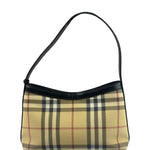 Burberry Black Leather Trim House Check Pochette