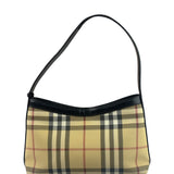 Burberry Black Leather Trim House Check Pochette