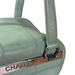 Chanel Light Green Quilt LAX Leather Bowler Bag 2004