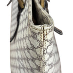 Celine White Macadam Coated Canvas Tote Bag