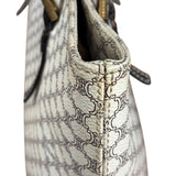 Celine White Macadam Coated Canvas Tote Bag