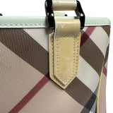 Burberry Beige Nova Check Canvas Patent Leather Tote Bag