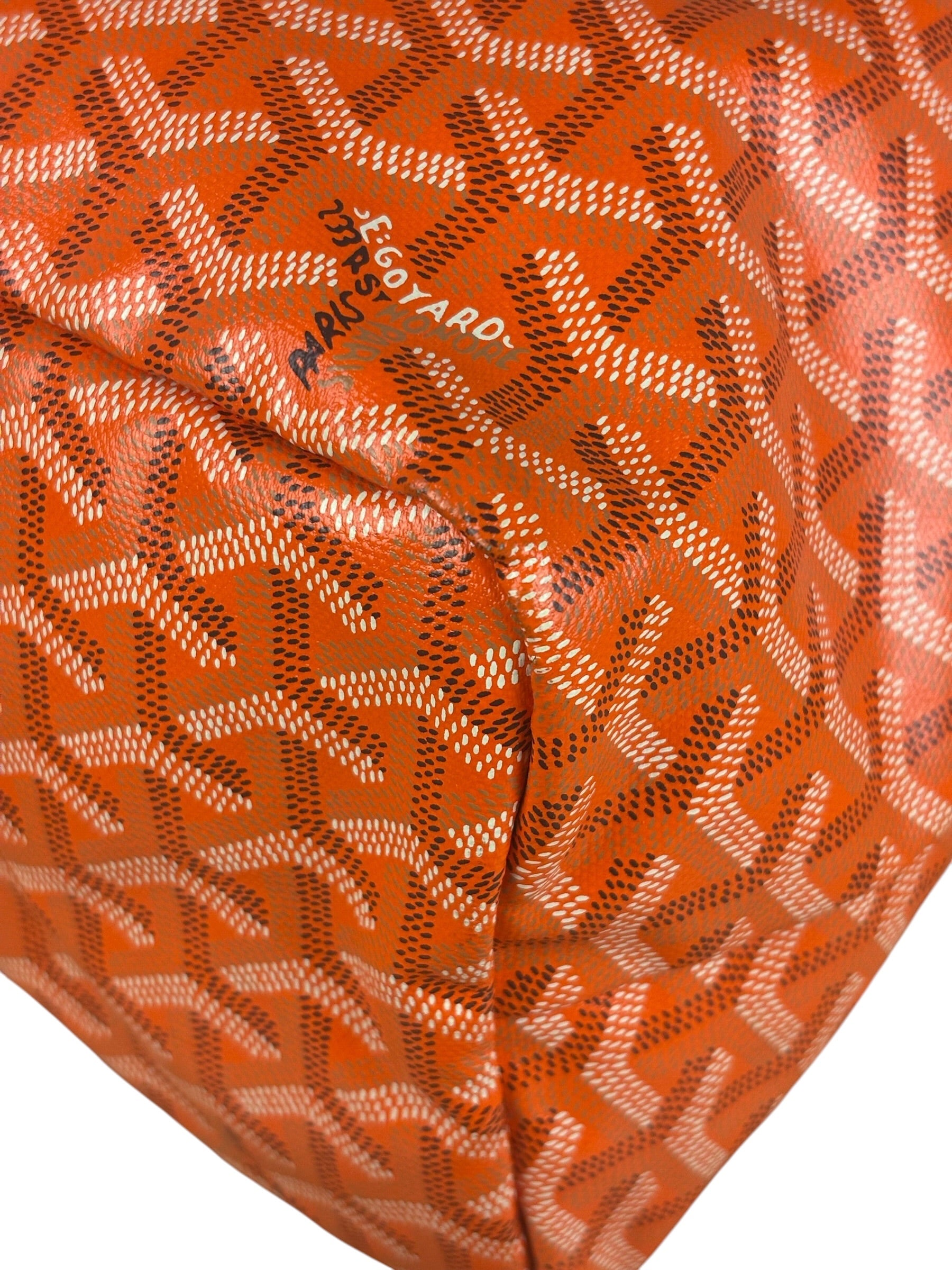 Goyard Saint Louis Orange Leather Tote Bag