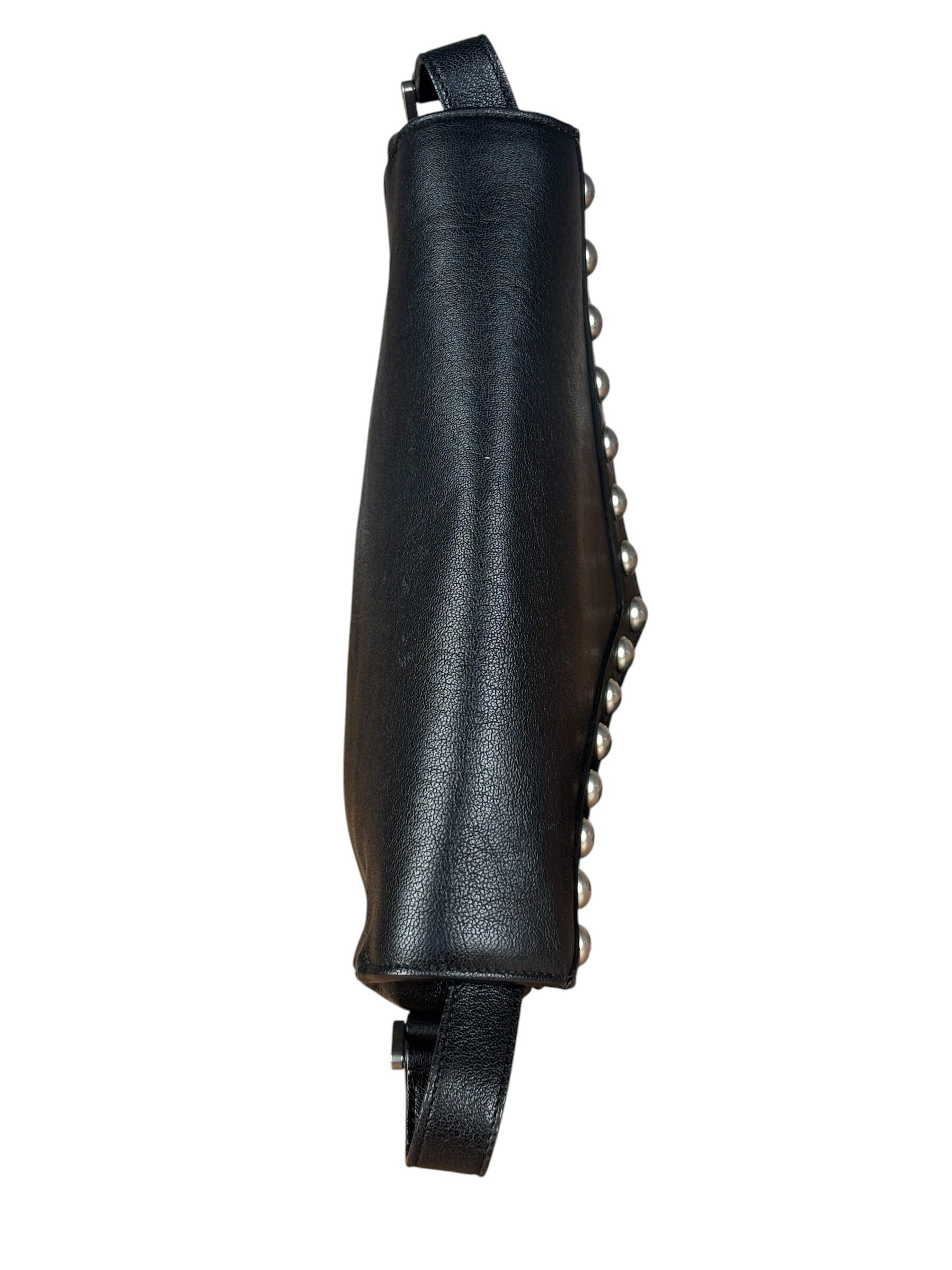 Saint Laurent Black Leather Y Studded Flap Crossbody
