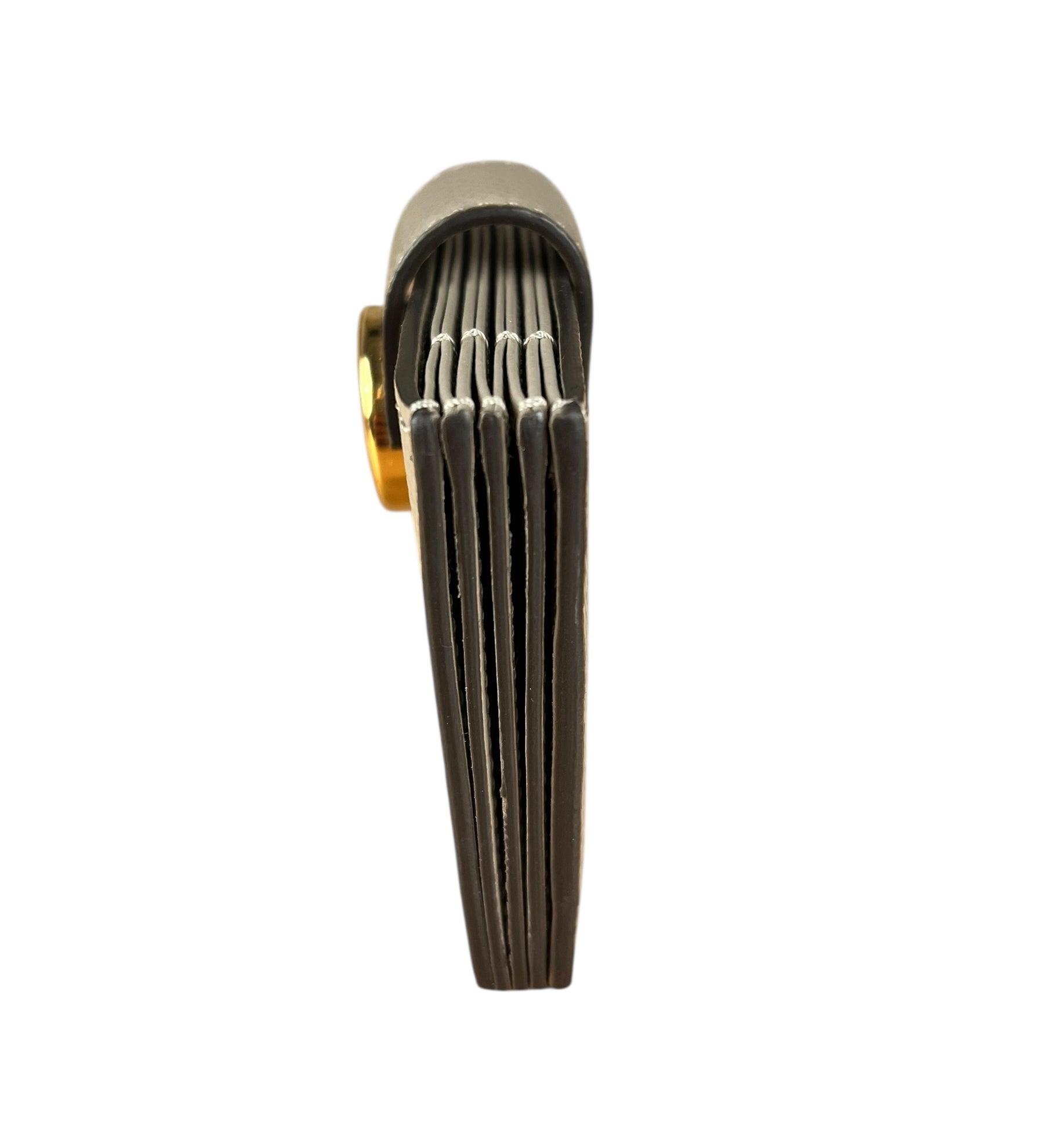 Fendi F Grey Leather Card Case