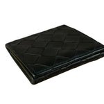 Bottega Veneta Black Intreccio Leather Coin Wallet