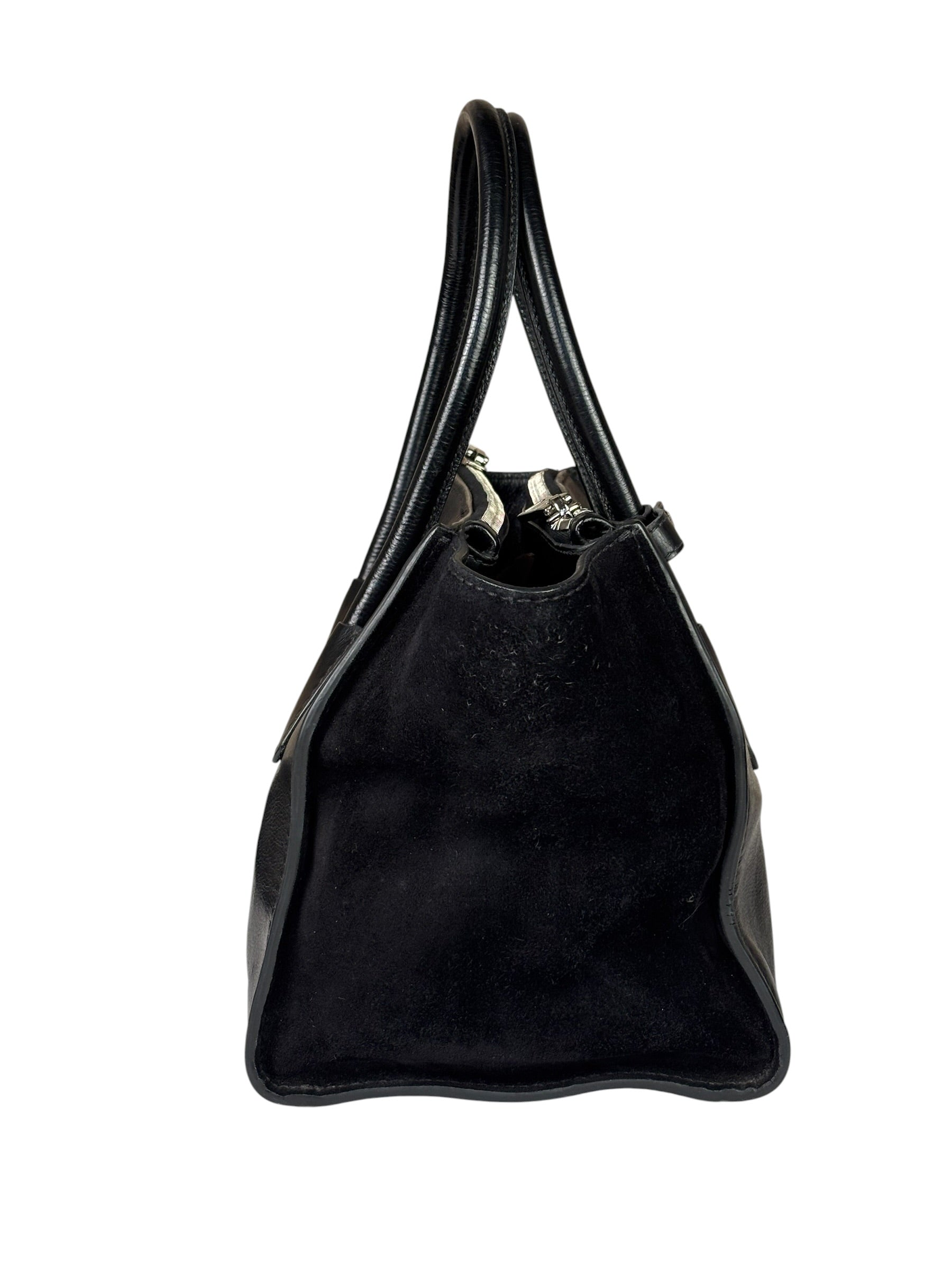 Prada Black Leather/Suede Shoulder Bag
