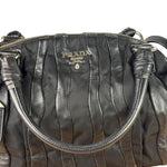 Prada Black Tessuto Nylon/Nappa Leather Waves Two-Way Bag