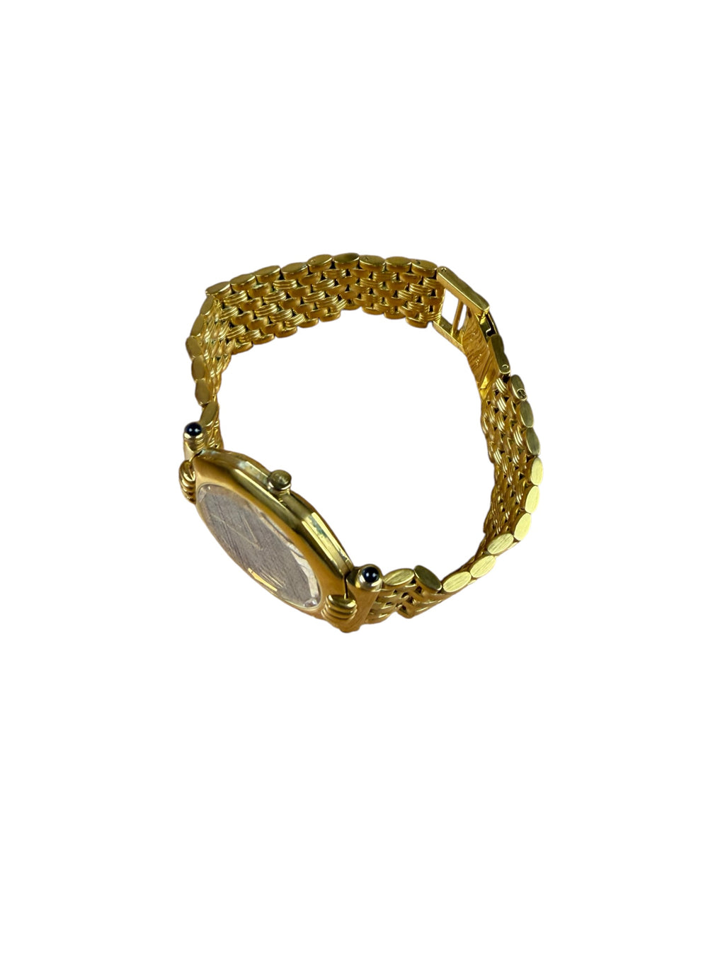 Christian Dior 63151 Blue Octagon Dial Gold Plated Band