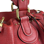 Chloe Red Leather Paddington Medium Satchel Two-Way Bag