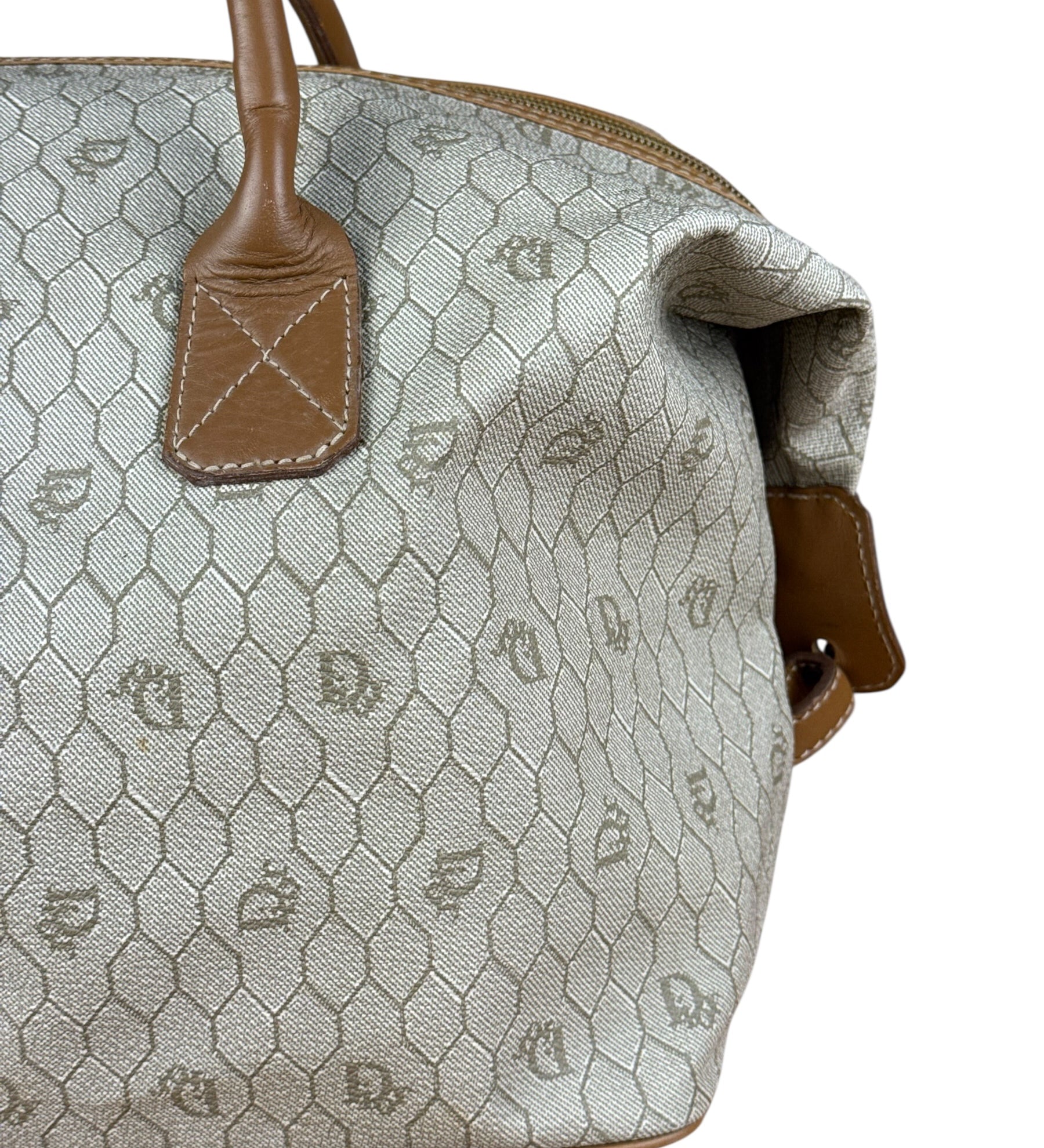 Christian Dior Vintage Honeycomb Zip Tote