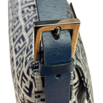 Fendi Navy Leather Trim Baguette