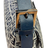 Fendi Navy Leather Trim Baguette