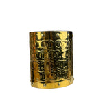 Chanel Vintage Gold CC Print Cuff Bracelet