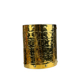 Chanel Vintage Gold CC Print Cuff Bracelet