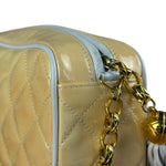 Chanel CC Patent Quilted Yellow Camera Bag 1991
