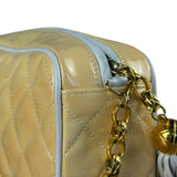 Chanel CC Patent Quilted Yellow Camera Bag 1991