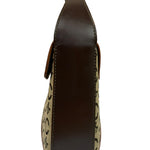Celine Brown Leather Trim C Macadam Hobo Bag