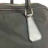 Prada Black Leather Tessuto Nylon Bowler Bag