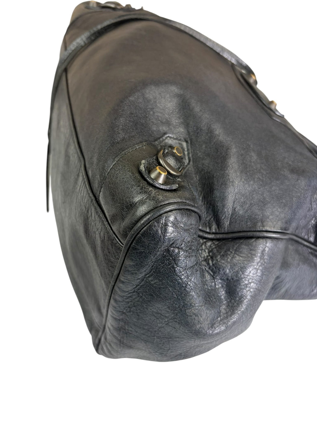 Blanciaga Black Lambskin Velo Moto Handbag