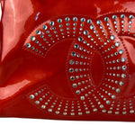 Chanel Red Patent CC Crystal Bon Bon Chain Tote