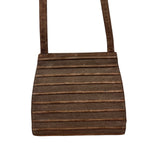Loewe Vintage Striped Brown Suede Crossbody