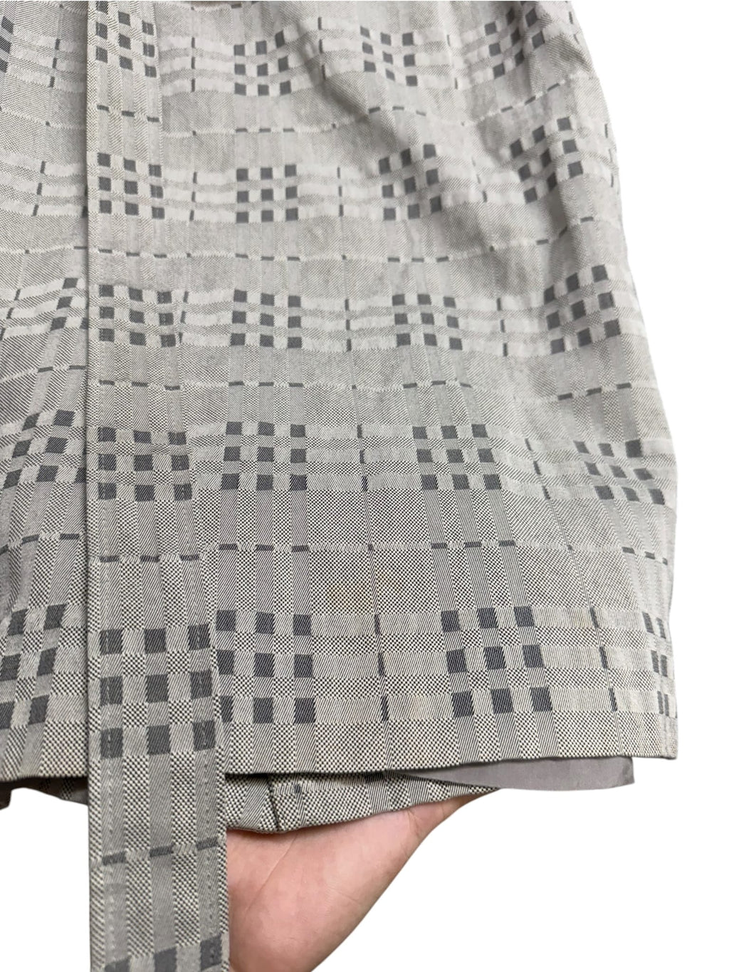 Burberry London Grey Check Belted Mid-Length Skirt