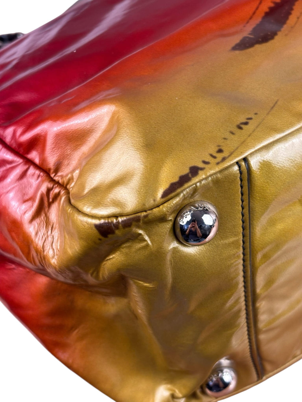 Prada Colorblock Patent Leather Vernice Sfumato Ombrè Handbag