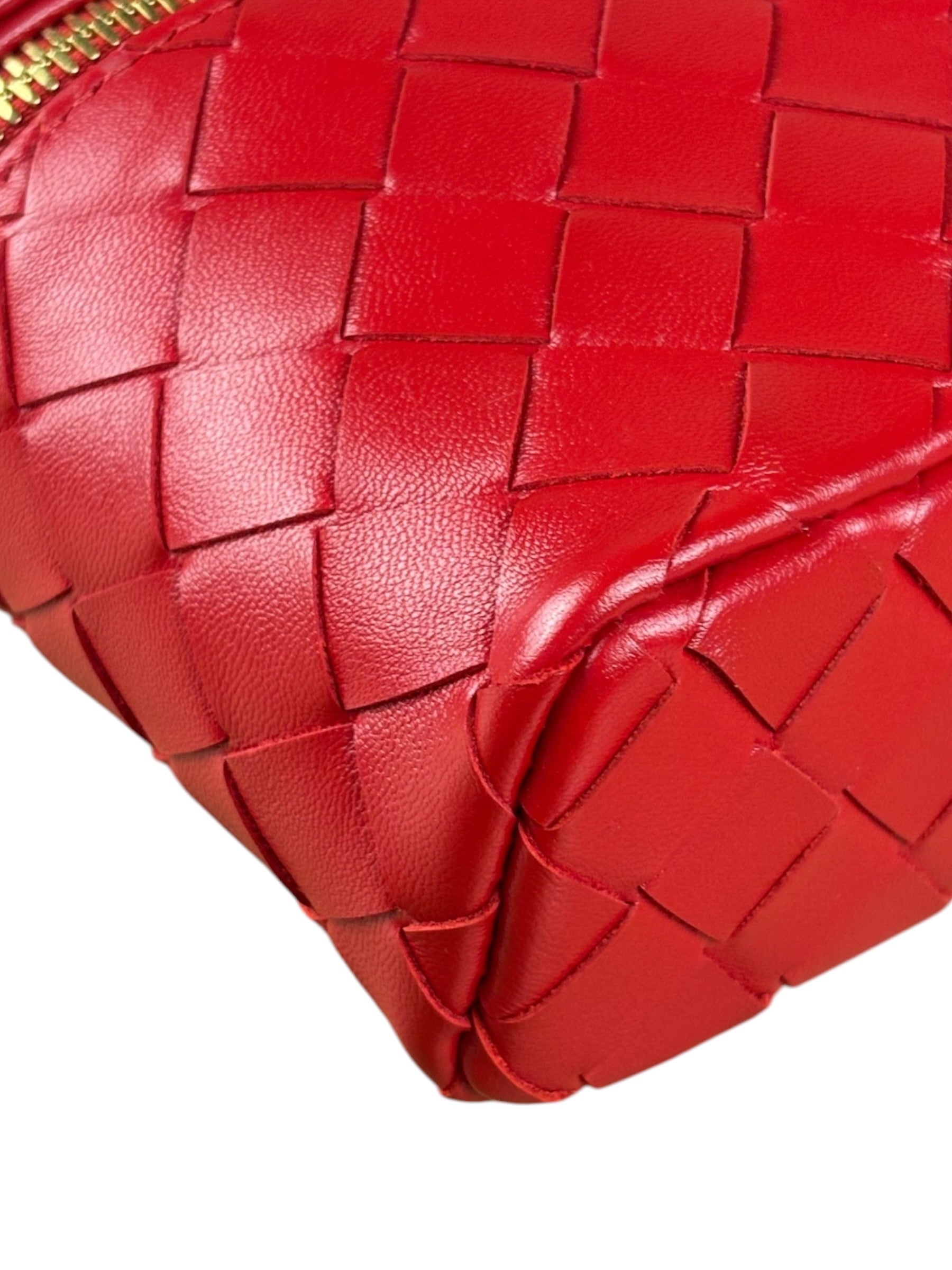 Bottega Veneta Red Intrecciato Leather Crossbody Bag