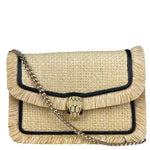 Bvlgari Serpenti Forever Mini Raffia Bag Beige